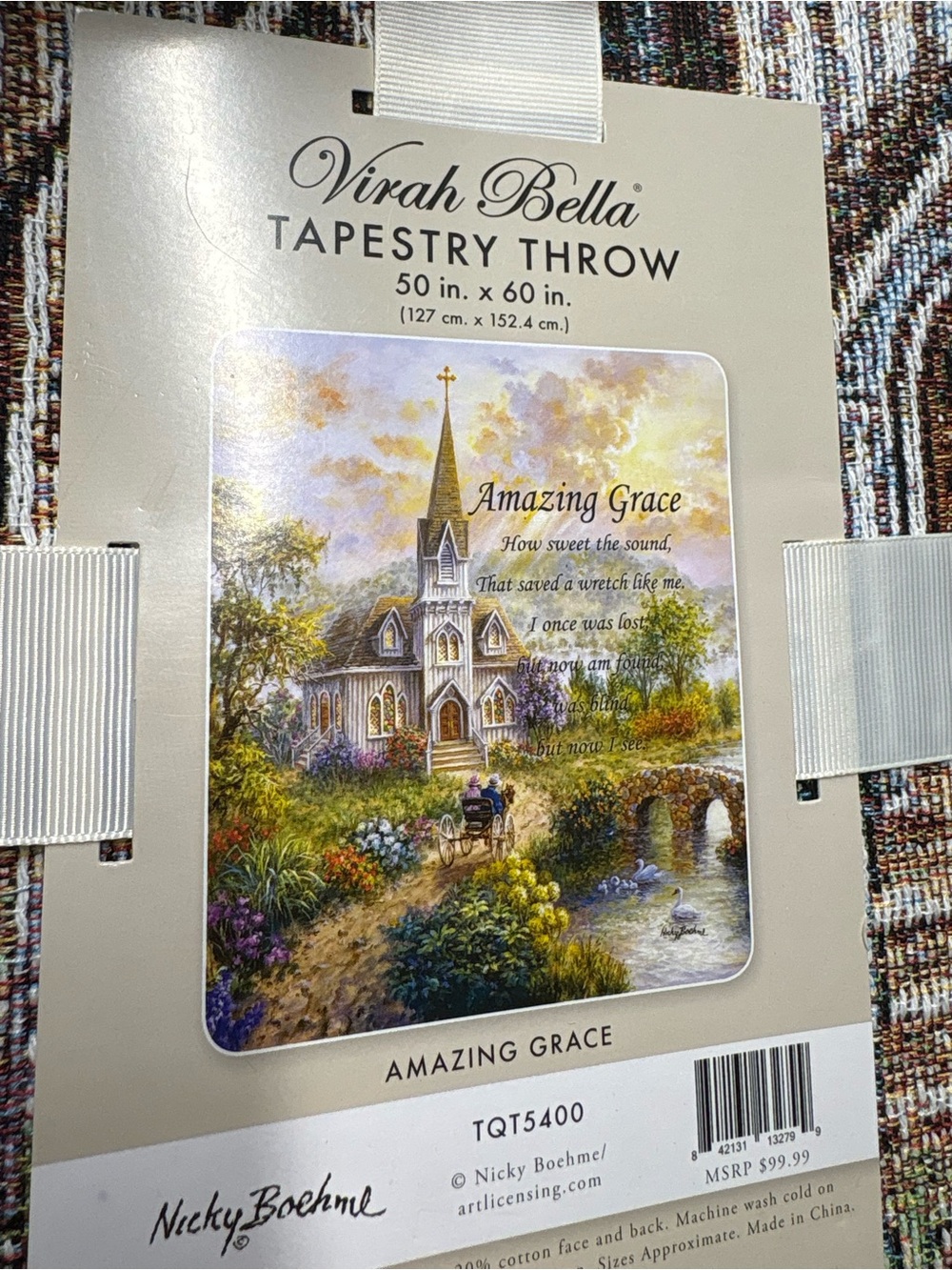 "Amazing Grace" Tapestry Throw - Multi-Color